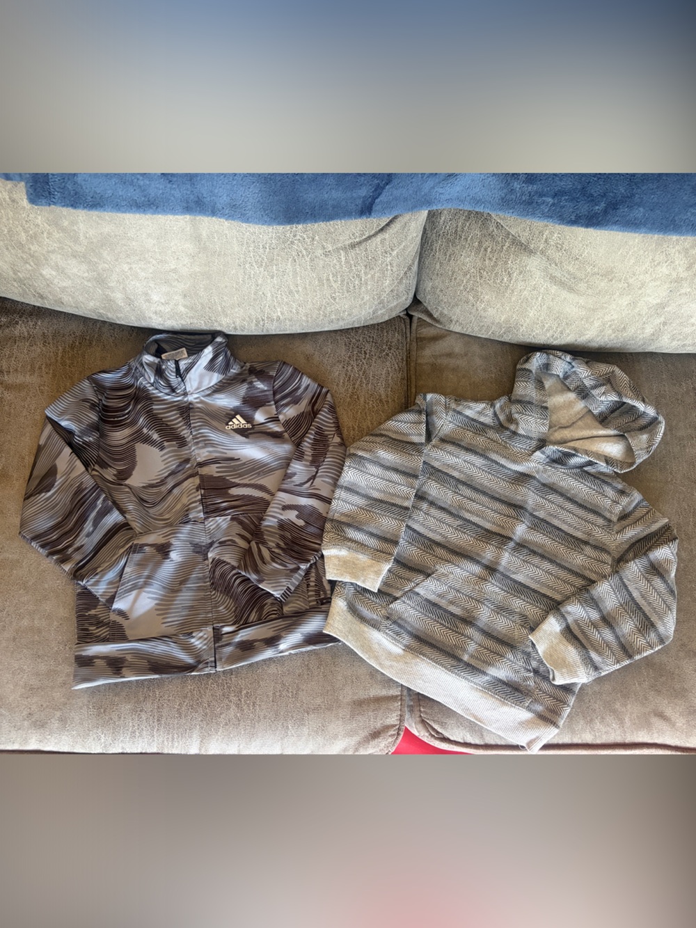adidas Gray and Black Swirl Quarter-Zip Pullover